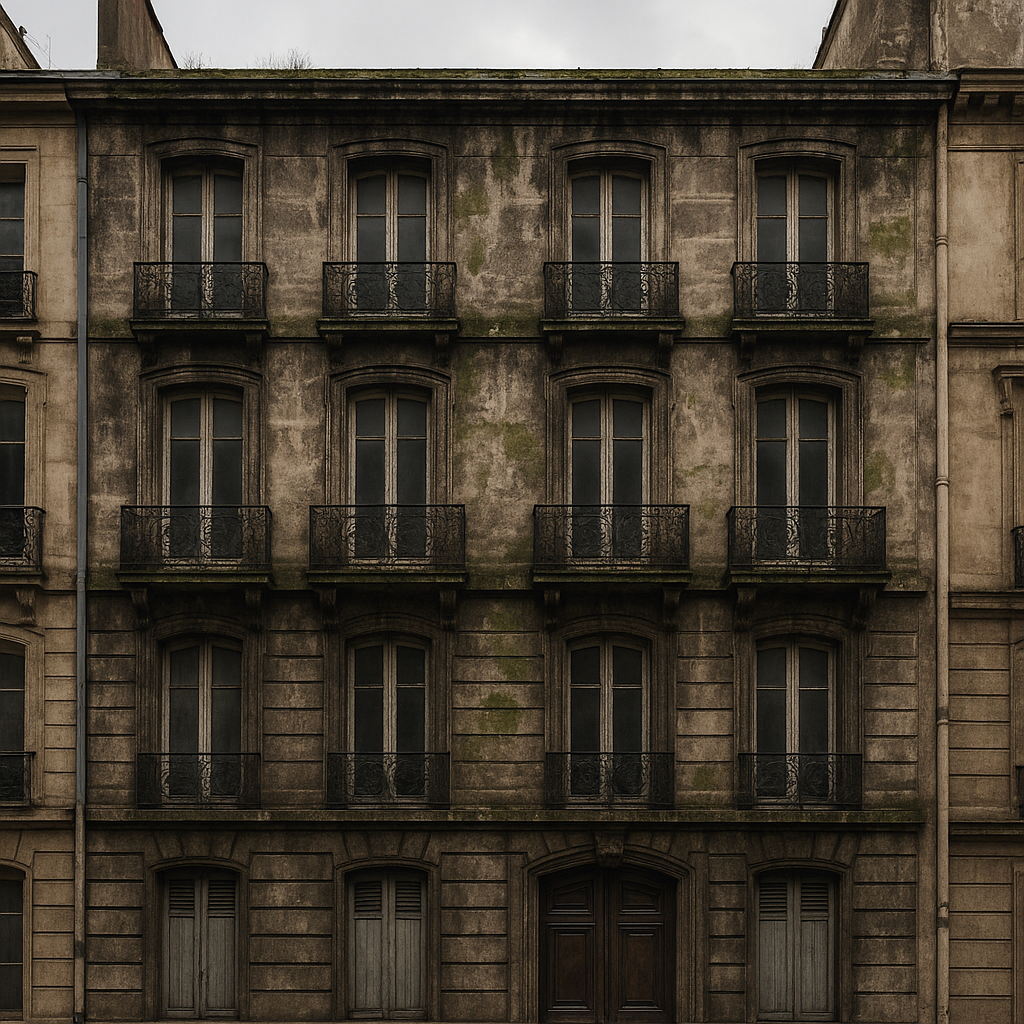 Avant — Facade d'immeuble a Sarreguemines - Nettoyage et degraissage